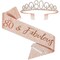 80th Birthday Sash and Tiara for Women, Rose Gold Birthday Sash Crown 80 & Fabulous Sash and Tiara for Women, 80th Birthday Gifts for Happy 80th Birthday Party Favor Supplies